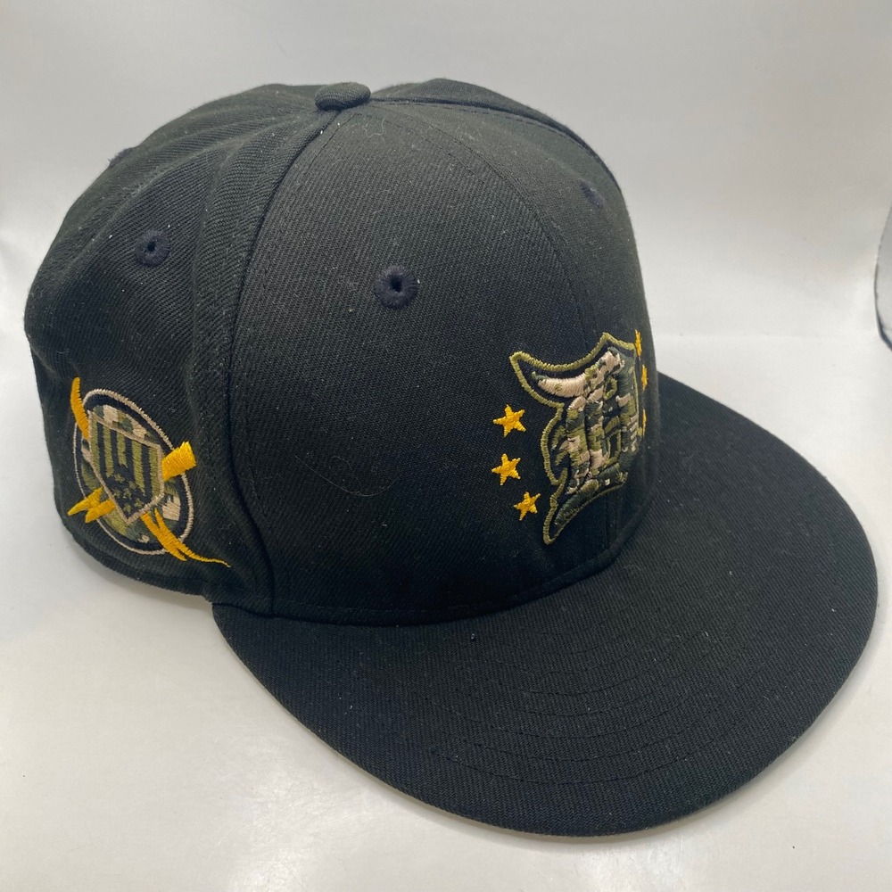 DETROIT TIGERS New Era 9FIFTY Snapback Hat OSFM Black Camo Armed Forces patch